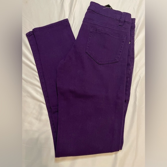 Emperial Premium Jeans Juniors Size 3 Low Rise Skinny Purple Denim 5 Pocket NWT - Picture 4 of 9